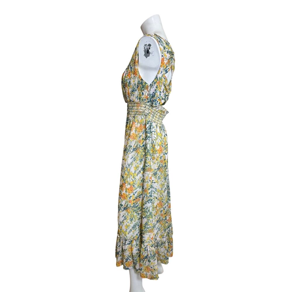 Sachin & Babi Floral Pleated Bow Back Midi Dress Size 6 Wedding Guest - Picture 4 of 12